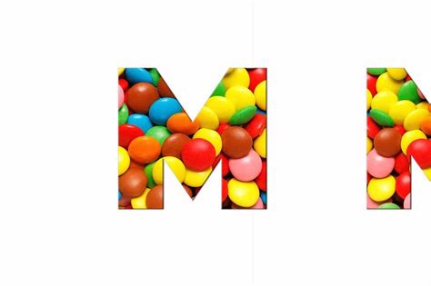 candy alphabet font m,n,o,p, made of real colored candy cut letter ...