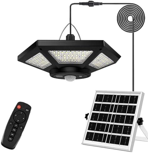 Solar Shed Light 180 LED 1000LM Solar Pendant Light Indoor Outdoor 5