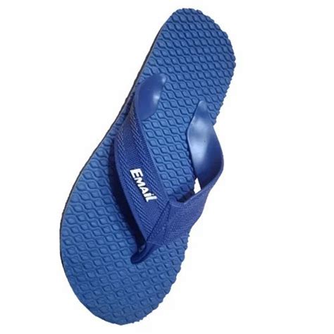 Blue Regular Men Rubber Hawai Slipper Design Pattern Aqua Pressure