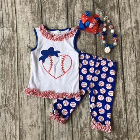 kids Baseball season clothes baby girls HEART baseball clothing girls ...