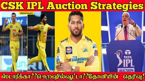 CSK IPL Auction Strategies தனயன பசற யர பத வரவ IPL Mini