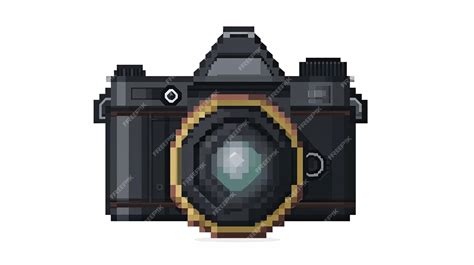 Premium Photo Pixel Photo Camera Pixel Art Style Flash Shot Lens Film