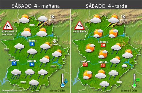 Previsión meteorológica en Extremadura Días 3 4 y 5 de marzo