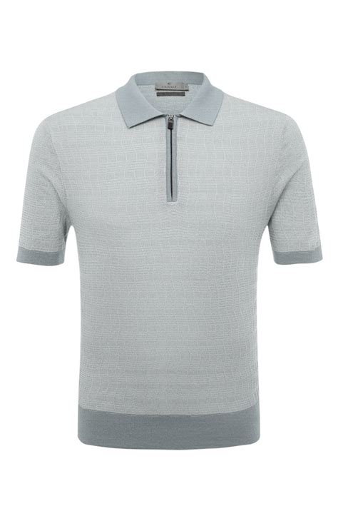 Мужское светло-зеленое хлопковое поло CANALI купить в интернет-магазине ...