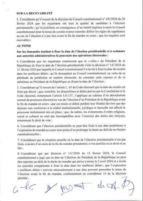 Urgent Le Conseil Constitutionnel Rejette Toutes Les Propositions Du