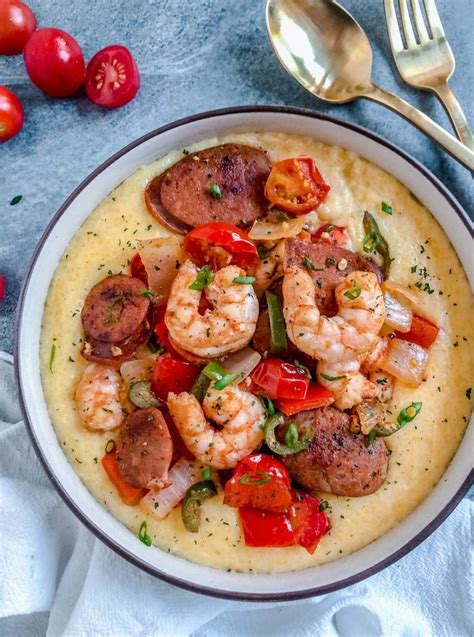 Shrimp And Grits With Andouille Sausage Recipe Cheesy Grits