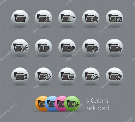 Folder Icons 2 Of 2 Pearly Series Stock Vector By Palsur 13433370