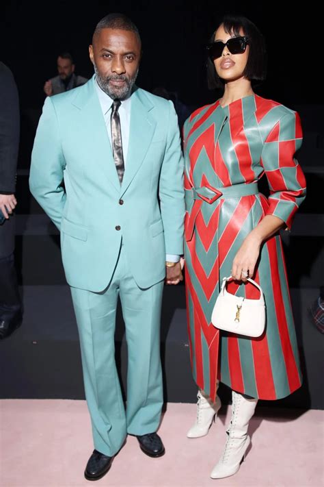 Idris Elba And Sabrina Dhowre Front Row Gucci Milan Fashion Week Fall