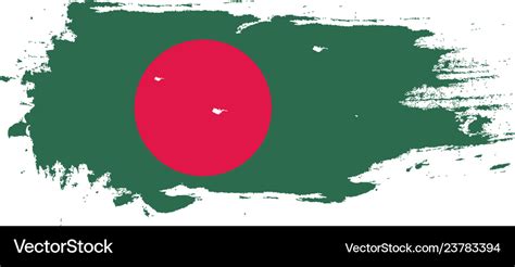 Grunge Brush Stroke With Bangladesh National Flag Vector Image