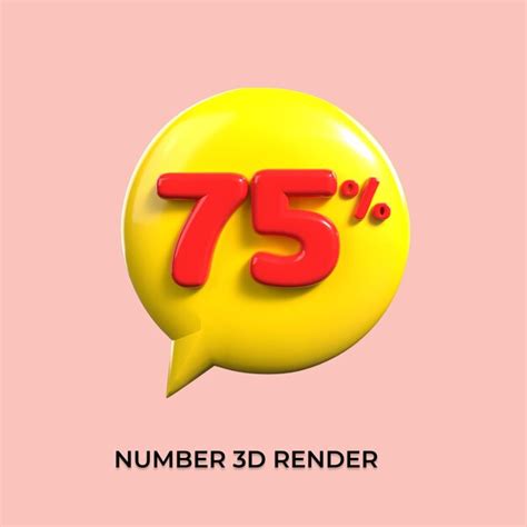 Premium Psd 75 Percentage 3d Number Bubble Sale Red