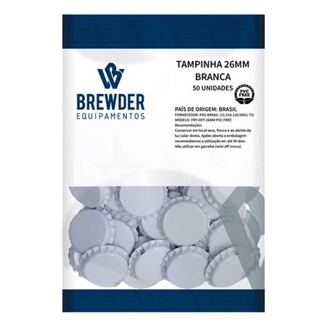 Tampinha PryOff 26mm Branco Hopfen Haus BrewShop Malte Lúpulo