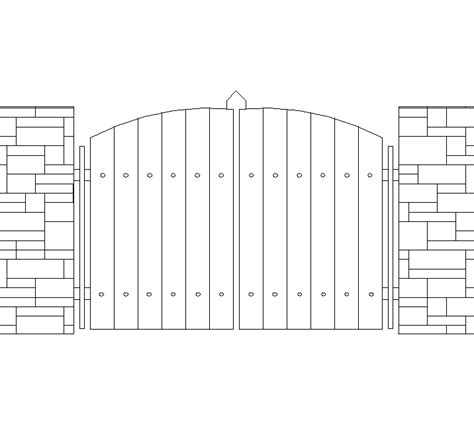 Cad Drawings Of Entrance Gates Cadblocksfree Thousands Of Free Cad