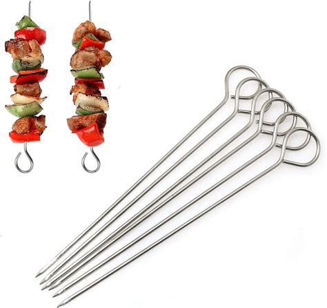 10 Inch Metal Barbecue Skewers Stainless Steel Bbq Skewers Shish