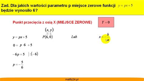 Miejsce Zerowe Funkcji Liniowej Z Parametrem Zadanie Matfiz Pl