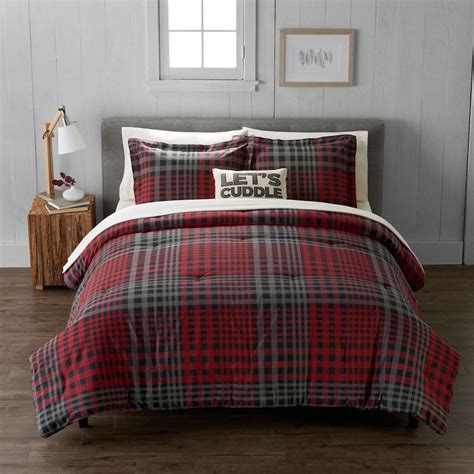 Cuddl Duds Heavyweight Flannel Plaid Comforter Set Kohls Plaid