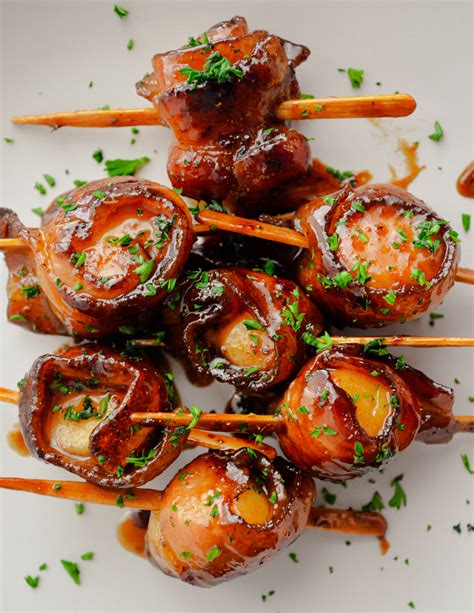 Baked Scallops Wrapped In Bacon