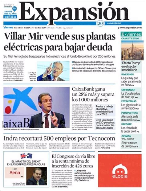 Las Portadas De Los Peri Dicos Econ Micos De Hoy Viernes De Febrero