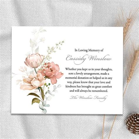 Funeral Thank You Cards Printable Funeral Thank You Notes, 56% OFF