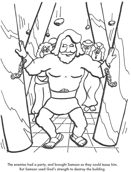 Samson Bible Story Coloring Page