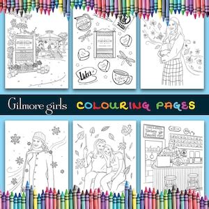 Gilmore Girls Coloring Pages DIGITAL DOWNLOAD PDF, Stars Hollow, Lukes ...