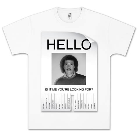 Lionel Richie Hello Flyer T Shirt Musictoday Superstore