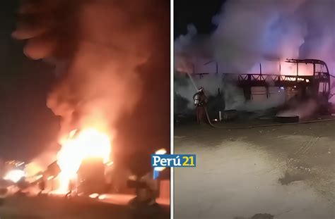 Panamericana Norte Pasajeros Salvan De Morir En Incendio Bus