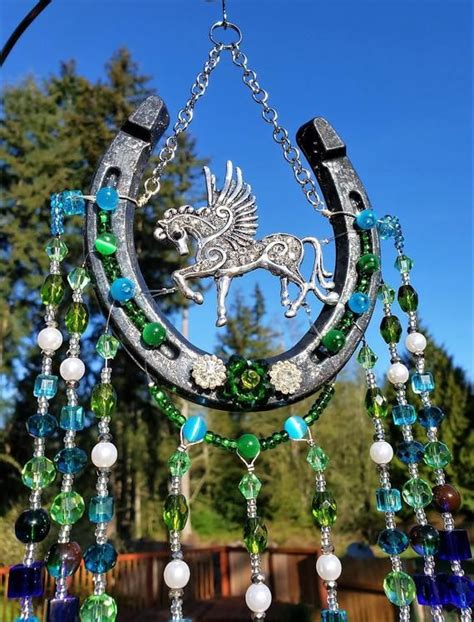 Amazing Crystal Horseshoe Sun Catcher Horse Shoe Art Wind Etsy