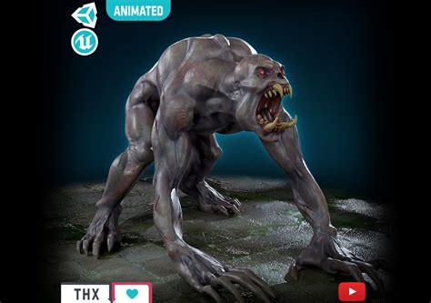 Ghoul Undead - Rigged - Animated - Game Ready Low-poly 3D model | CGTrader