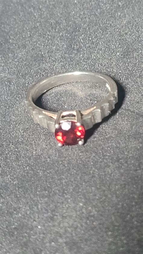 Sterling Silver Garnet Solitaire Gem