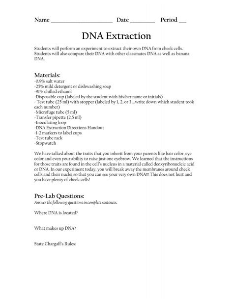 Banana Dna Extraction Lab Report Answers Bio181 Banana Dna