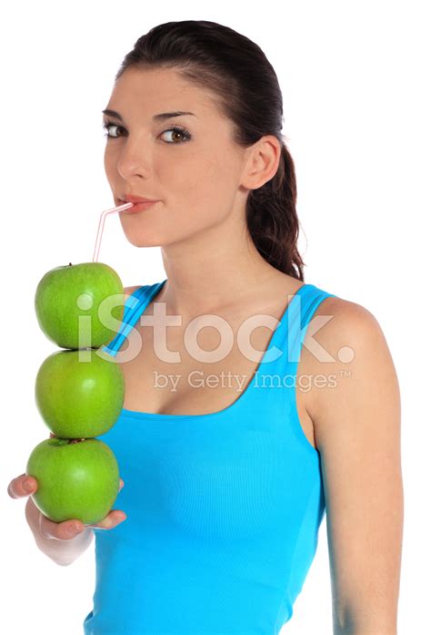 Woman Drinking Apple Juice Stock Photo Royalty Free Freeimages