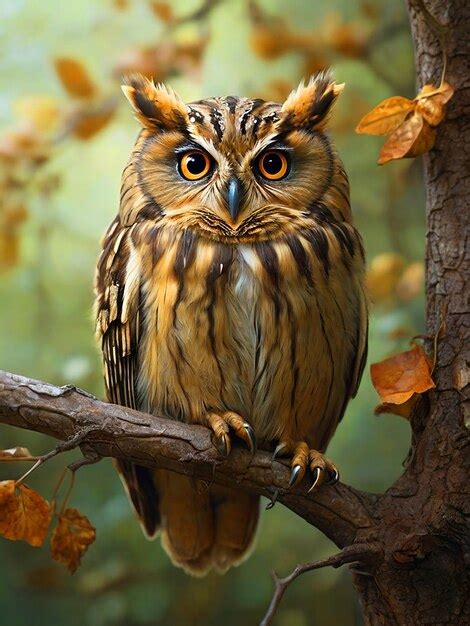 Premium Photo Un Hibou Sur Une Branche Qui Nous Regarder