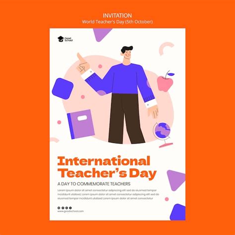 Free Psd World Teacher S Day Invitation Template