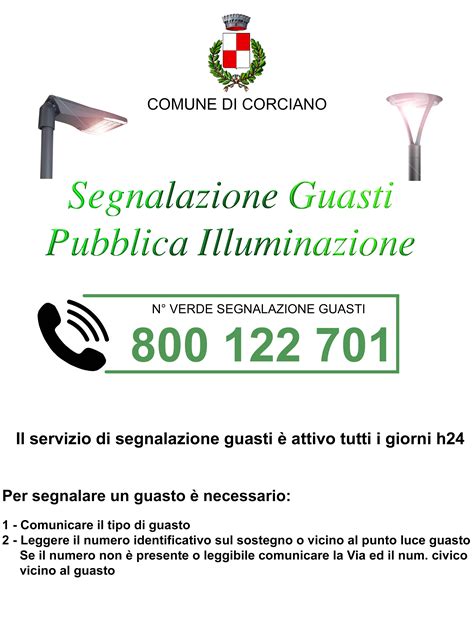 Segnalazione Guasti Pubblica Illuminazione Comune Di Corciano