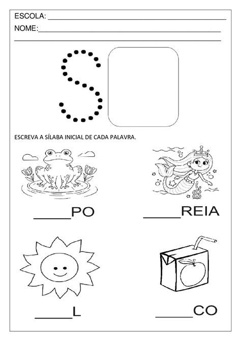 Trabalhando A Letra S - Atividades com a letra S