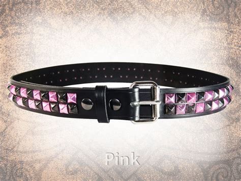 Handmade Studded Leather Belt Checkered Pyramid Stud Etsy