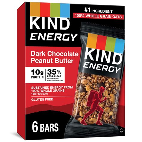 Kind Energy Bar Dark Chocolate Peanut Butter Gluten Free Low