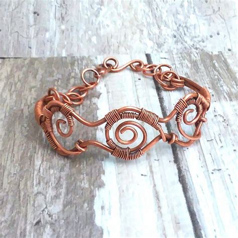 Copper Wire Wrapped Spiral Bracelet Copper Spiral Bracelet Etsy