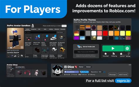 RoPro - Enhance Your Roblox Experience v1.5.3 - Best extensions for Firefox