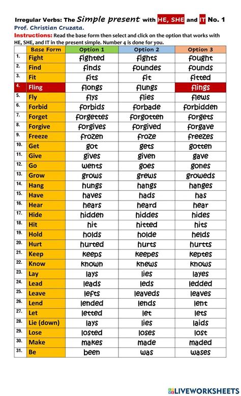 Past Tense Irregular Verb Part 1 Worksheet Live 58 Off