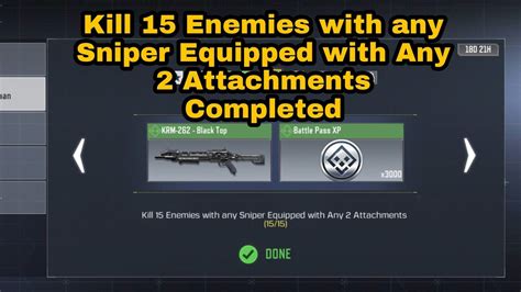 Kill 15 Enemies With Any Sniper Equipped With Any 2 Attachments