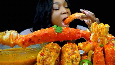 Lobster Tail Mubang King Crab Mukbang Seafood Boil Mukbang Youtube