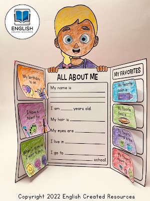 All About Me Craft Template - English Created Resources | Lapbook ...