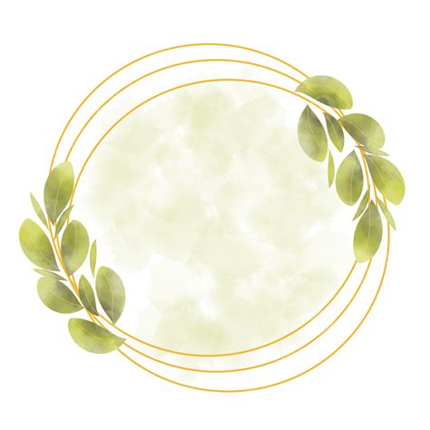 Watercolor Green Leaf PNG Picture Green Leaf Circle Frame Flufy