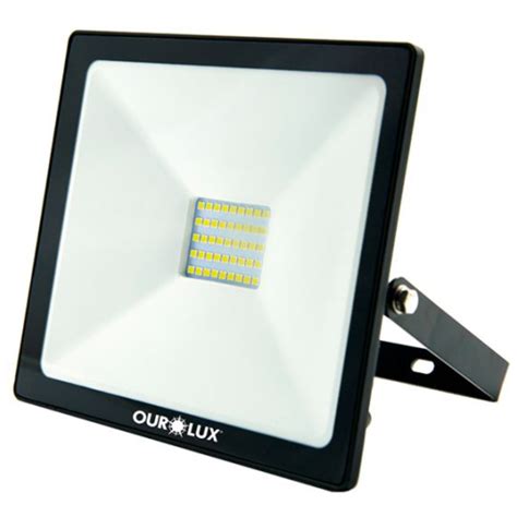 Refletor Superled Slim W Biv Preto K Ourolux