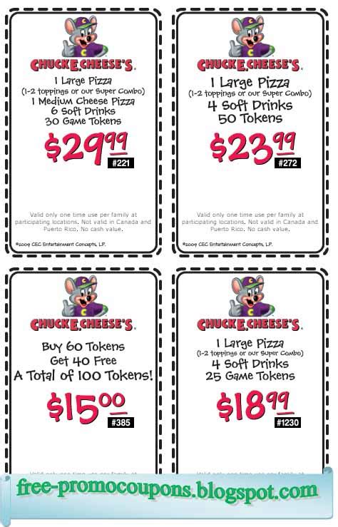 Chuck E Cheese Coupon Printable