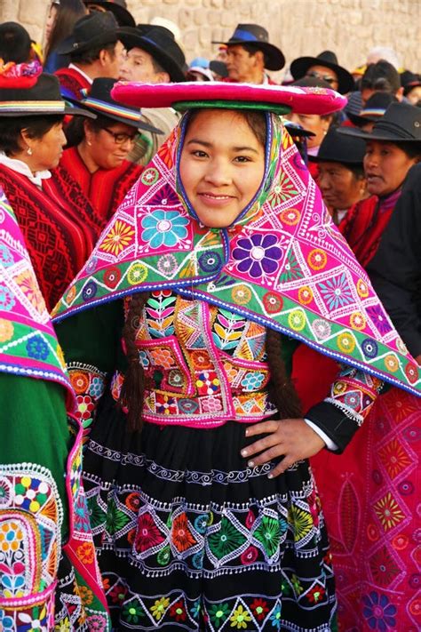 Peruvian Woman In Traditional Dress At The Annual Fiesta Del Cusco