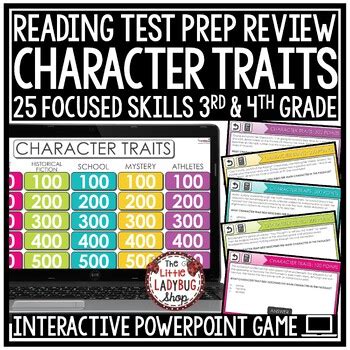 Character Traits ELA Test Prep 3rd 4th Grade Reading Review Game Show