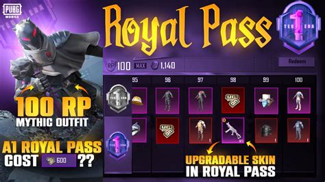 A1 Royal Pass 1 To 100 Rp Rewards New Royal Pass Price 600 Uc