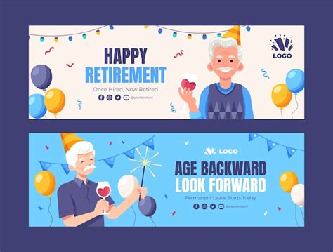 Premium Vector Flat Design Retirement Party Template